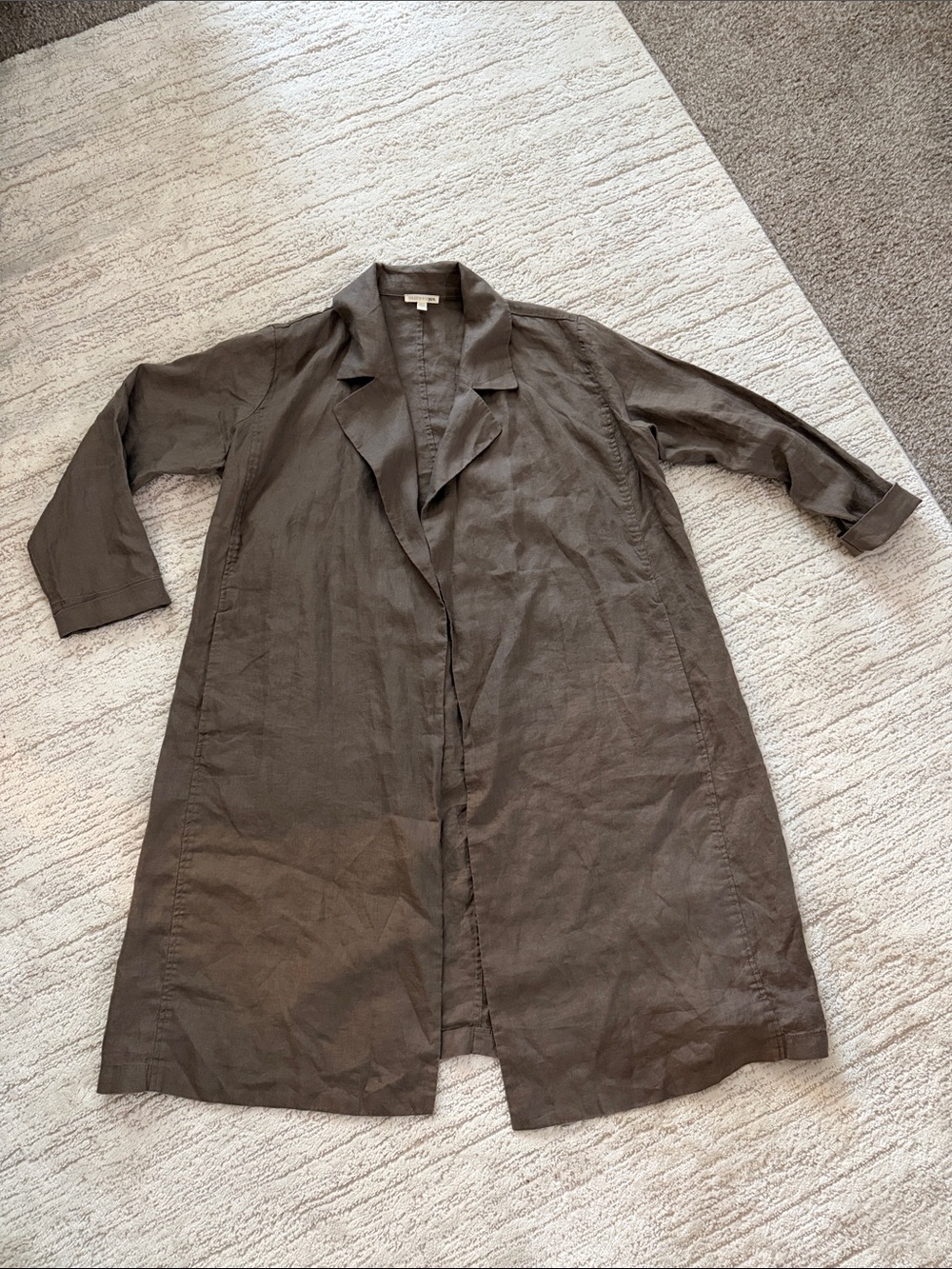 Eileen Fisher organic Linen Longline duster jacket M